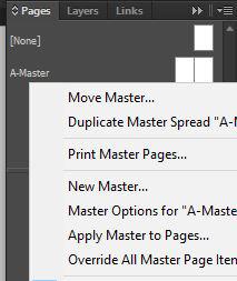 Apply and Unapply Master Pages InDesign will automatically apply the default Master Page.