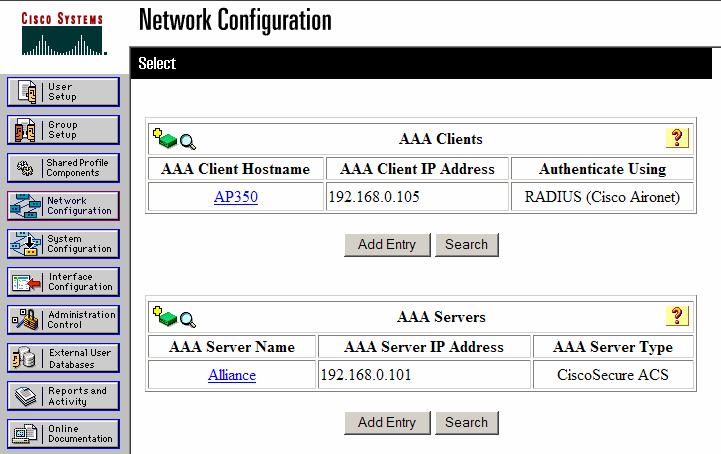 Step 1 Add a AAA client Follow these steps to include the AP as a AAA Client in Cisco Secure ACS: a.