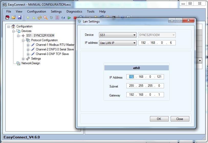 Changing the IP Settings Step 1: Select IP Configuration from the Settings menu as shown below.