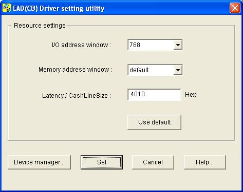 Setting Utility The EAD(CB) Driver setting utility (\WIN2000\CCBUTIL.EXE) is a utility that changes settings for the EAD(CB) driver in the Windows XP or Windows 2000 environment.