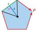 Area of a Regular polygon Example 3: The perimeter of regular polygon is 24 and apothem is 3. Find the polygon s area.