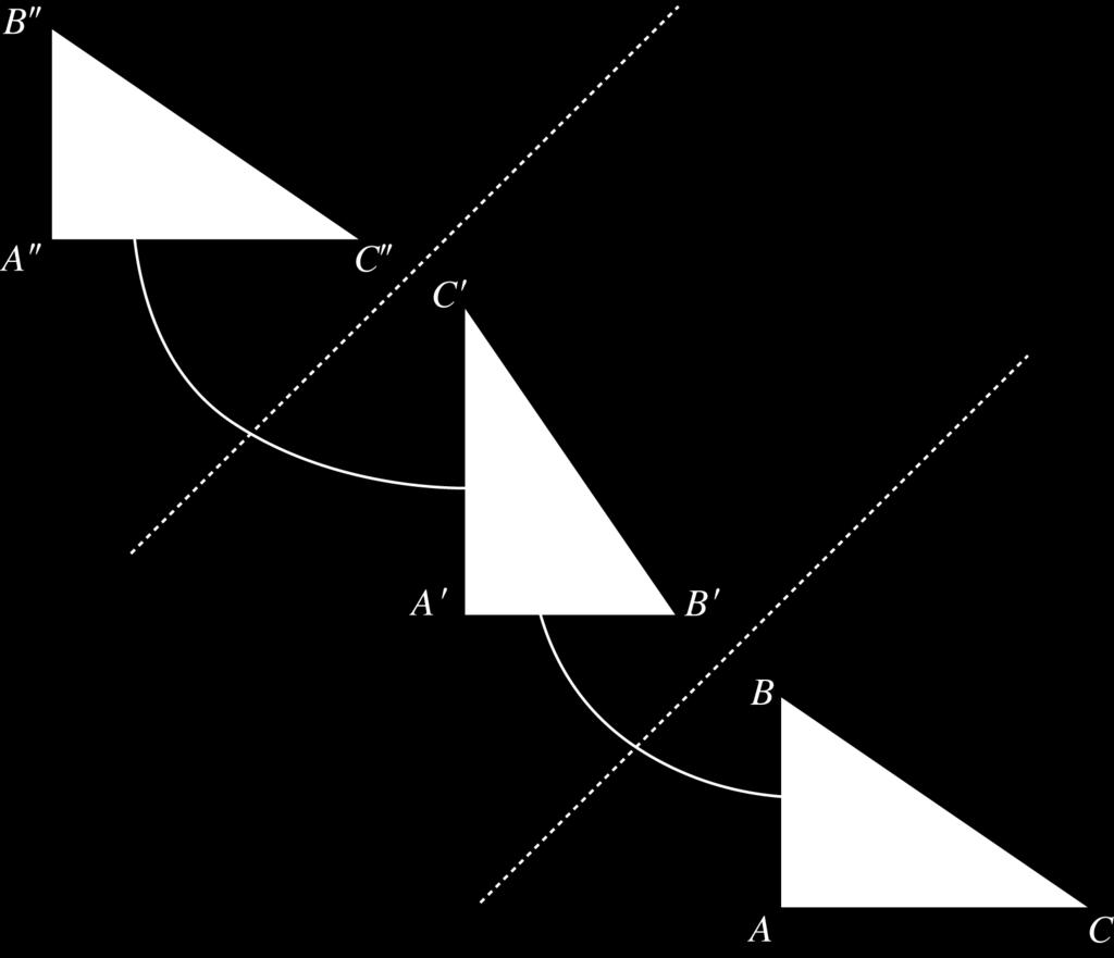 5.5 - Compositions Composition of Reflections Suppose that a triangle labeled A, B, and C at its vertices is reflected across a line.