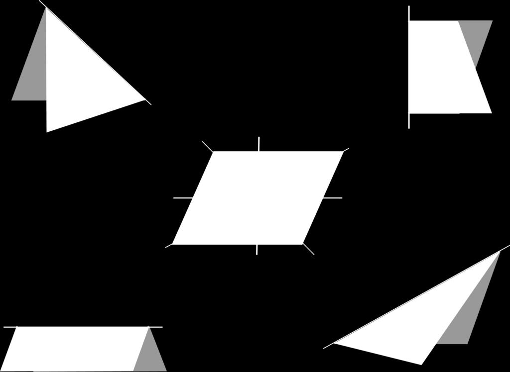 A parallelogram such as this is shown in Figure 5.6-7. Notice that when the parallelogram is folded along any of the lines that divide the shape in half, the two sides do not completely align.