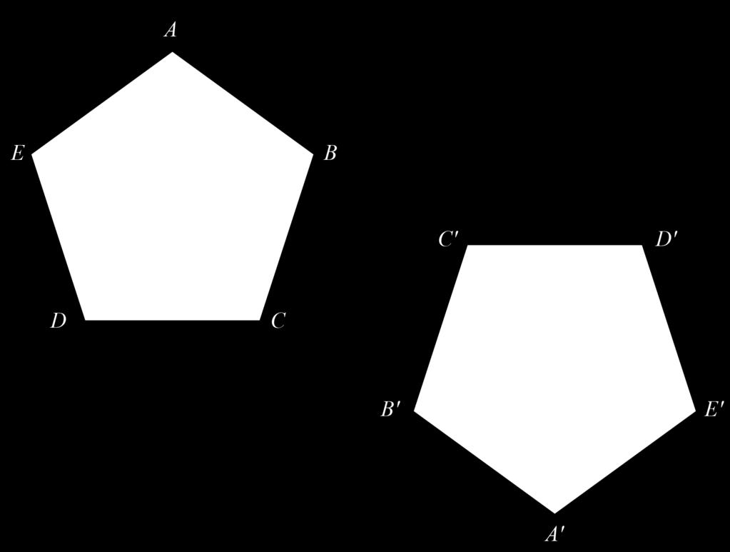 Not every rigid transformation is a translation. Figure 5.1-7 shows an image that is congruent to its preimage but is in a different orientation.