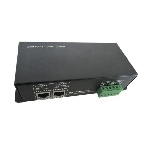 DMX Controller (Automatic Address Recognition) Item Model: H-DMX512-3CH DMX512 decoder uses an advanced MCU to receive the widely used DMX-512 standard digital control signal and convert it to a PWM