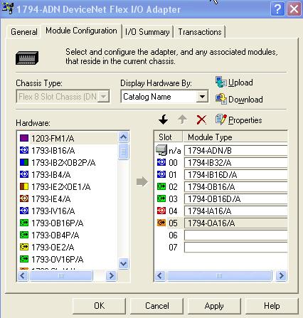 DEVICENET NETWORK CONFIGURATION Configure I/O