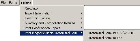 Transmittal Form / Transmittal Form 499R-2/W-2PR.
