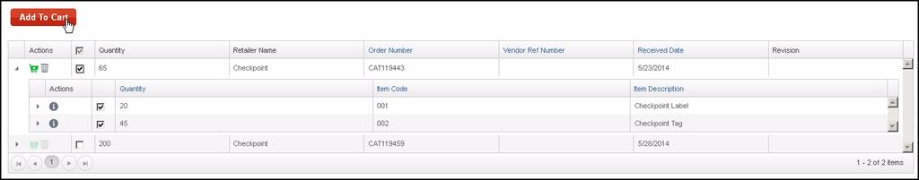 Placing Orders To place an order through Staged Orders: 1 Select a staged order from the list, by clicking the check box between the Actions and Quantity