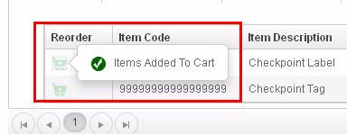 Note: Once clicked, a Small Message balloon will appear that will tell you the Item is moved to the Shopping Cart. Figure 7.