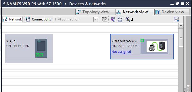 Double-click the V90 PN node or