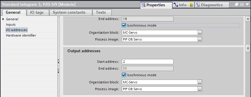 Select the checkbox of Isochronous mode in the I/O addresses: Note: A