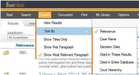 Sort Case Results to Suit Your Needs You have complete control over the way your search results are displayed.