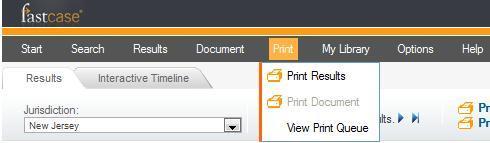 To print, select View Print Queue from the Print dropdown menu. You will have an opportunity to review the cases in your Print Queue.