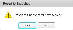 6. To revert the system to the time you had done the snapshot, follow the previous step and select Revert to