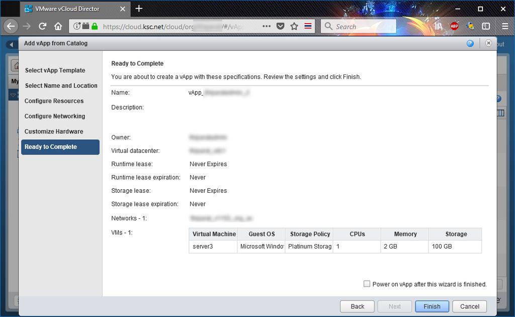 8. The system will show the Virtual Machine