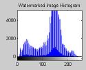 Watermarked image and the histogram result for this format image had been shows in Figure 6. This format also had been tested using three techniques (LSB, DCT and DWT).