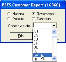 For a list of Bridgestone dealers, select Dealers. For a list of government-support customers, select Government. Disregard the setting for Canadian customers at this time. 5.