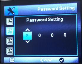 Password Setting Select On if you want to use a password to protect the camera from unwanted access.