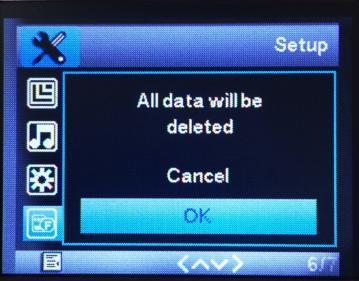 Format Formatting the memory card will permanently delete all data on it including the locked images.