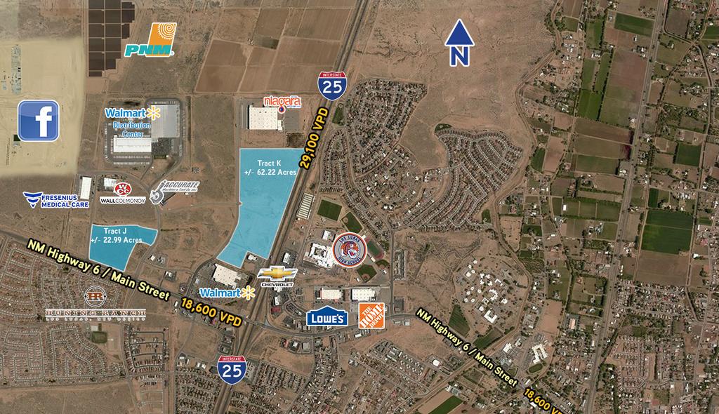 Economic Development NWC INTERSTATE 25 & STATE HIGHWAY 6, LOS LUNAS, NM 87031 The Los Morros Business Park is a 500- acre park located at the intersection of Interstate 25 and New Mexico Highway 6,