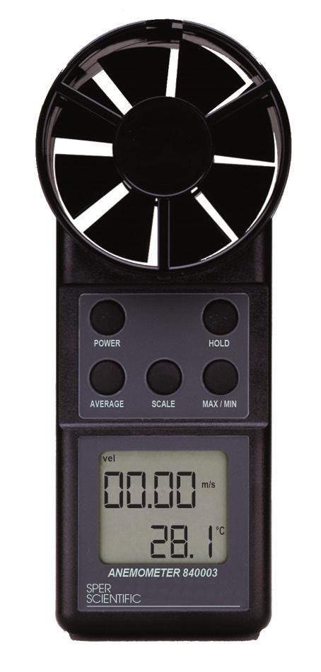Anemometer/Thermometer 840003 840003 Anemometer/ Thermometer measures both air speed and temperature in a light weight, compact unit.