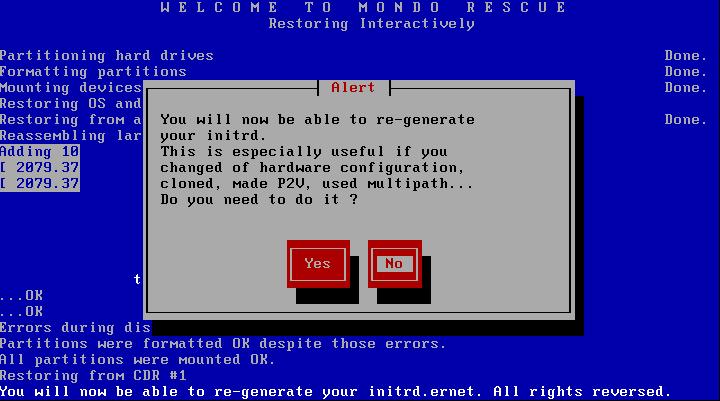 Important now! Do not re-generate the Grub-Loader (boot software of C-MOR).