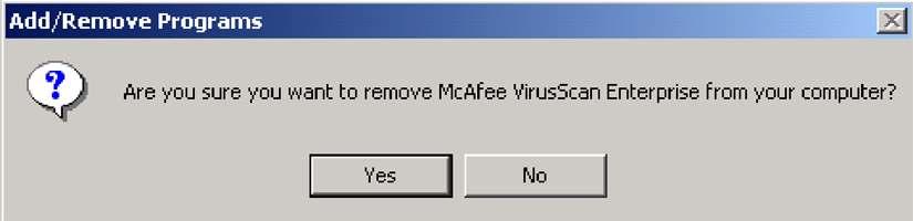 Removing McAfee VirusScan Enterprise 4.
