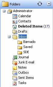 The folder list works just like the Shortcut menu which we will go over shortly. Clicking on one of the folder listings will take you to that portion of the Email system.