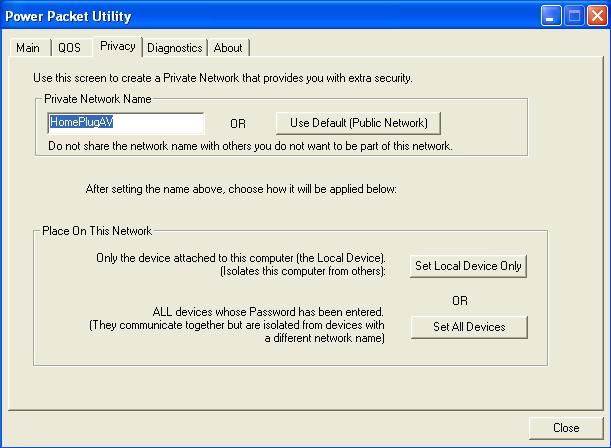 4.3 Privacy The Privacy configuration page provides a means for managing the local network and providing additional security for the logical network and also to select the devices that has to be