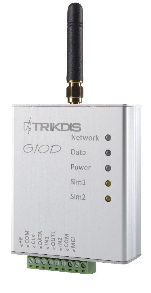 Description The communicator G10D is designed to transmit messages from security control panel in secured object to an alarm receiving centre (ARC) and/or to a mobile/web application.