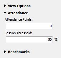 Performance Points - Check or uncheck the boxes to show or hide performance points Per Session, Total or Possible columns.