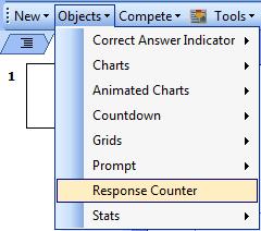 TurningPoint Self-Paced Polling for PC 72 Office 2003 Office 2011 A placeholder is inserted for the response counter.