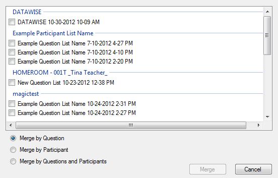 TurningPoint Self-Paced Polling for PC 75 NOTE PowerPoint presentations and screenshots cannot be extracted from the merged session file and response times will not be displayed in the reports.