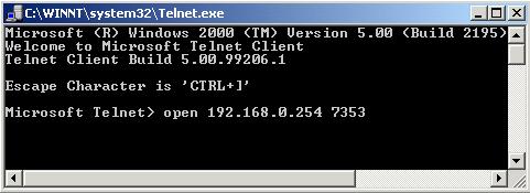Programming through Telnet: Before configuring the unit, ensure that ETH IO is connected to the LAN & configured properly by performing the Ping test from the command prompt of your computer.