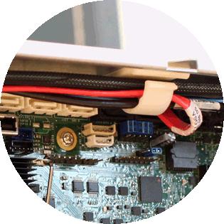 the SATA cable () from the HDD.