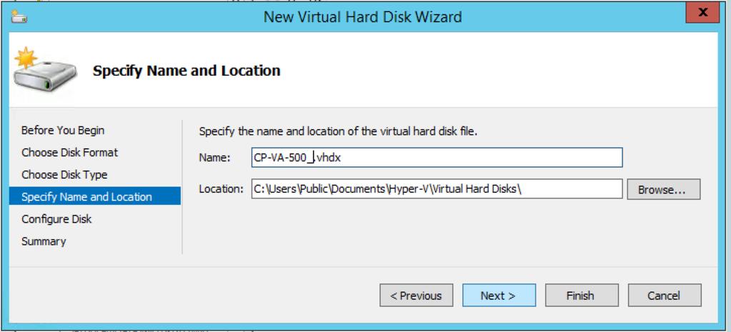 Figure 31 New Virtual Hard Disk Wizard, Specify Name