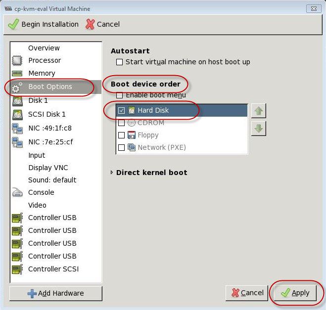 4. After specifying the host device on the Network page, click Finish. The Add New Virtual Hardware window closes and the overview window is displayed again. 5.
