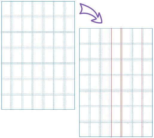 On the Margins tab, set up either a 5 or 7 column and row grid structure. This will help us to develop a really precise asymmetrical grid.
