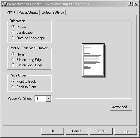 Operation with Windows 2000, Windows XP and Windows Server 2003 Advanced Options Dialog Box Settings This section describes the settings of the Advanced Options dialog box displayed when clicking