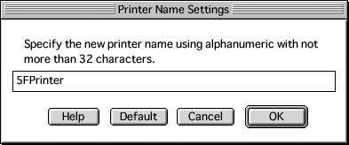You may change the printer name in this window.