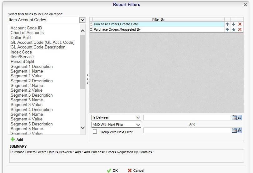 Export Icon A Report Filters box opens on the right. Each report type comes with preset filters (on the right side of the Report Filters window highlighted in aqua below).