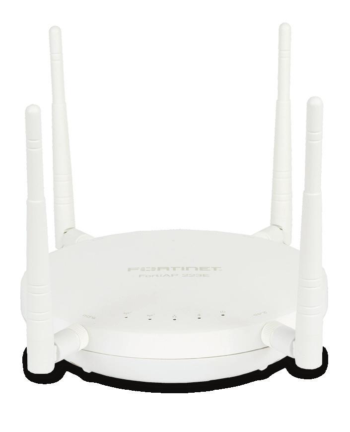 4 and 5 GHz 4 Internal/External Antennas 2x2 MU-MIMO Up to 400 + 867 Mbps SPECIFICATIONS FORTIAP 221E (GEN 2) FORTIAP 223E (GEN 2) Hardware Hardware Type Indoor Indoor Number of Radios 2 2 Number of