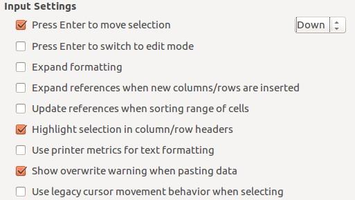 Ctrl+ Moves cell focus to the last column on the left containing data in that row if cell focus is on a blank cell.