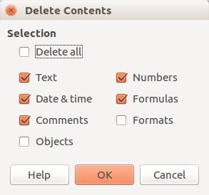 Editing data Deleting data Deleting data only Data can be deleted from a cell without deleting any of the cell formatting. Click in the cell to select it and then press the Delete key.