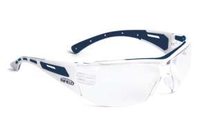 Single shield goggles, clear Stylish convex design Lens: polycarbonate, transparent 43 mm 1 mm 125 mm