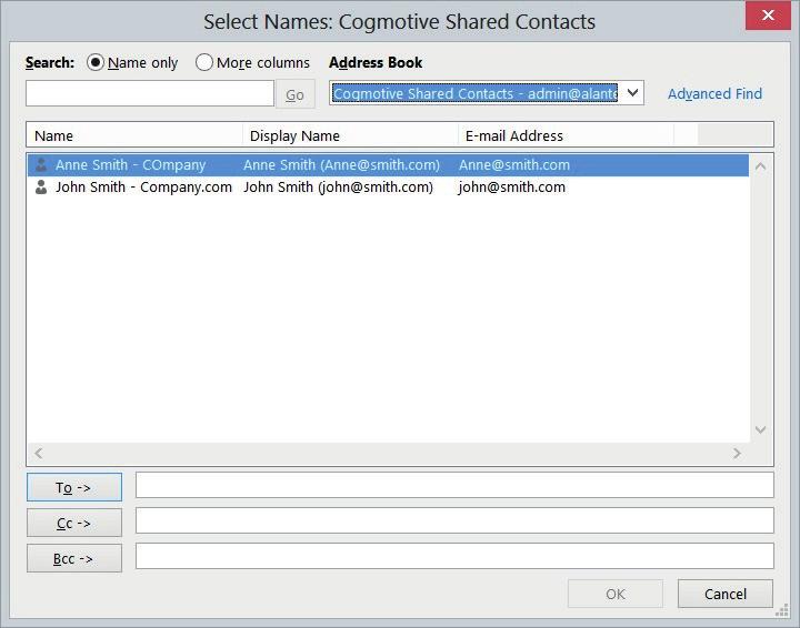 Select Shared Contacts View Shared Contacts in Address Book They will also
