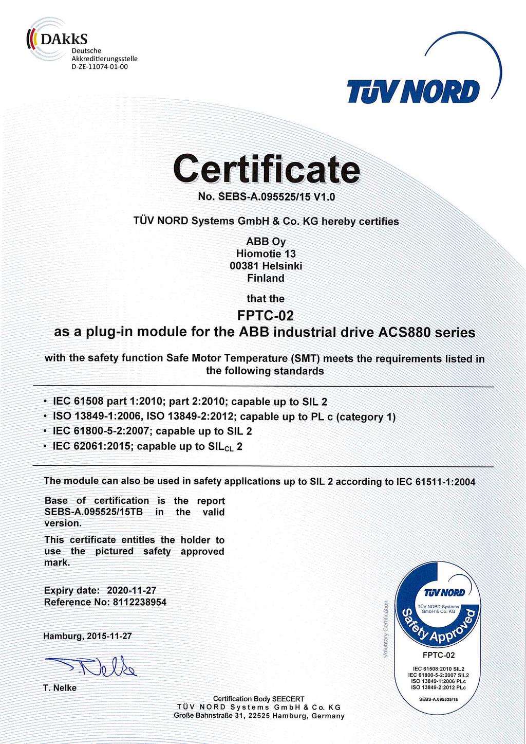 Technical data 97 TÜV Nord certificate TÜV Nord certificate