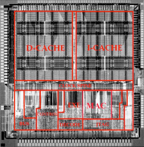 40% of this ARM CPU is devoted to SRAM cache.
