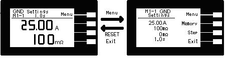 MANUAL OPERATION Menu At the main display, press Menu soft key to enter sub-menu of Menu, Memory, Step and Exit functions.