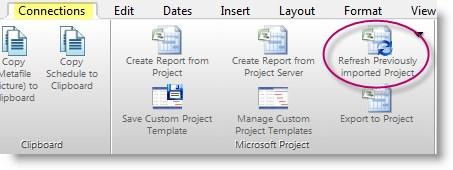 Stay Up To Date as Project Dates Change with Refresh Refresh "Refresh" refers to updating symbols' dates, column text, and column values in Milestones Professional with the latest information in the